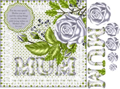 Rose Mother's Day Card Front with Words