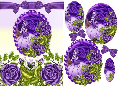 Crinoline Cameo Card Front with Roses