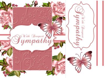 Floral Sympathy Card Front with Butterfly