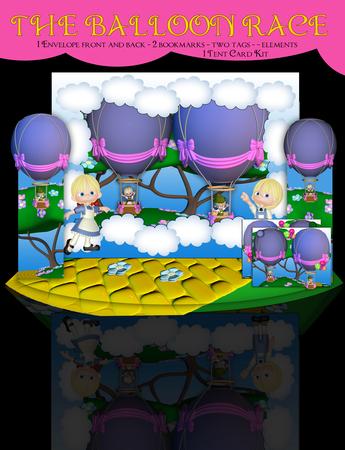 Tent Easel Greeting Card Kit "the Balloon Race"