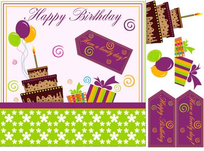 Bright Birthday Greeting Card Front
