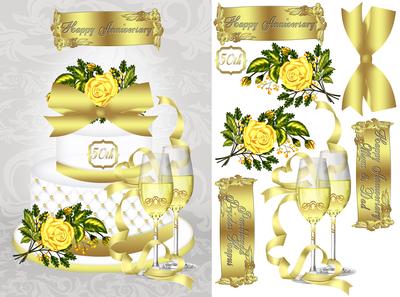 50th Golden Wedding Anniversary Card Front
