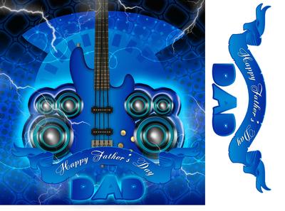 Father's Day Card with Guitar Modern