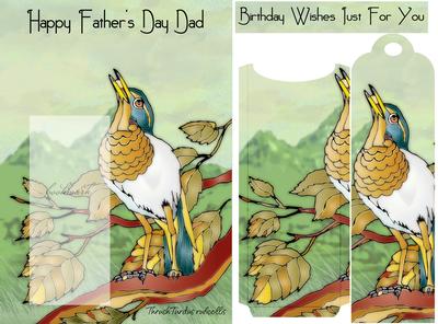 Thrush Father's Day Card / Birthday with Bookmark