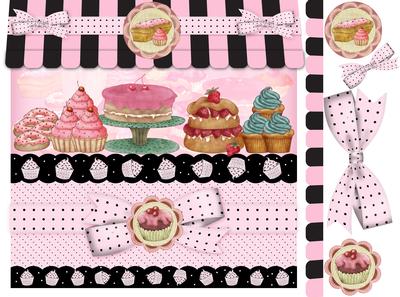 Cupcake and Polka Dot Birthday Card Front