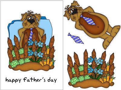 Happy Dog Father's Day Greeting Card Front