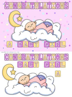 Baby Girl Sleeping on a Cloud Greeting Card Front
