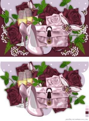 Floral Birthday Card Front with Scallop Edge