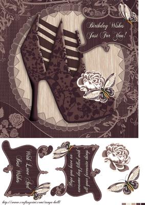 Stylish Shoe Birthday Card Front