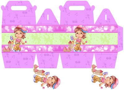 Cute Little Girl Playing Mp3 Gift Box