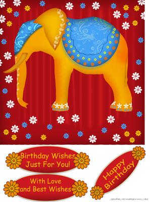 Elephant Birthday Greeting Card