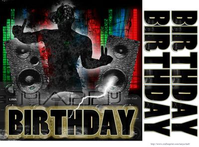 Dubstep Birthday Music Card Front
