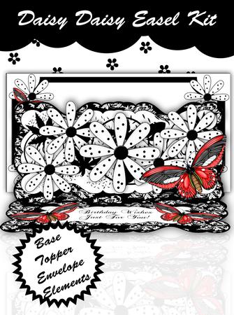 Scallop Shaped Easel Kit in Black and White