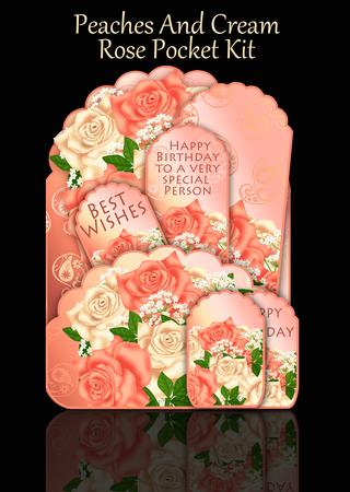 Peach and Cream Rose Pocket Kit