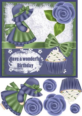 Shabby Chic Cutie Pie Birthday Card Front