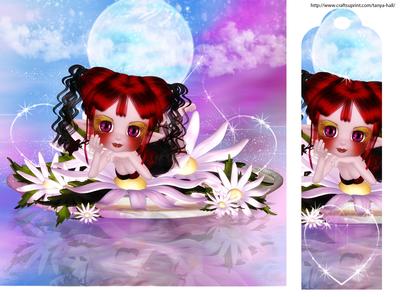 Cute Little Water Fairy Enjoying Lying in Daisies