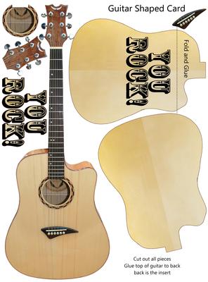 Guitar Shaped Birthday / Father's Day Card