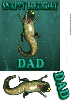 Fun Dad Crocodile Birthday Card