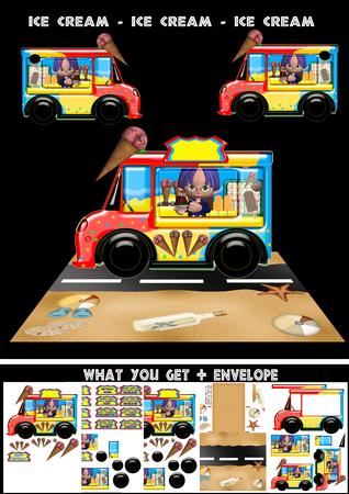 Ice Cream Van Birthday Greeting Card Kit