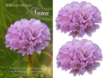 Nana Birthday Card with Pom Pom Flower