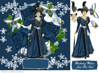 Elegant Lady Birthday Card Quick Front