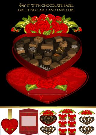 Chocolate and Rose Easel Kit with Envelope