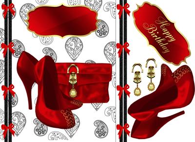 Stylish Quick Card Front with Shoes and Bag