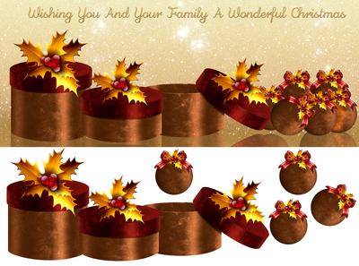 Stylish Long Christmas Card with Gifts