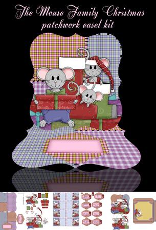 House Mouse Family Christmas Easel Kit