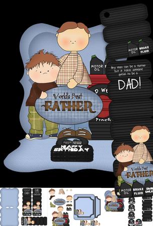 Dad Easel Card Kit, Birthday Father's Day Etc