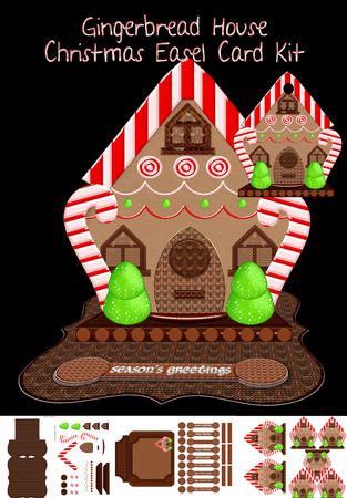 Gingerbread House Christmas Easel Card