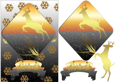 Stylish Christmas Card with Reindeer