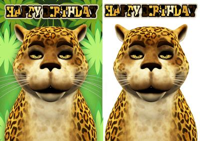 Jungle Leopard Birthday Greeting Card