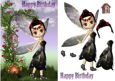 Fairy Birthday Quick Card with Roses