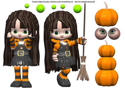 Two Little Halloween Witches