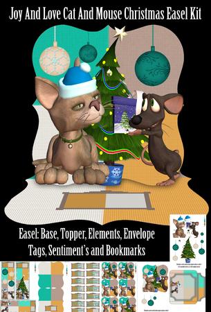 Cat and Mouse Christmas Easel Kit