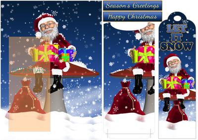 Santa Sat on a Large Mushroom Bookmark Card