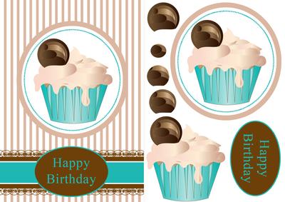 Cupcake Quick Birthday Greeting Card No2 of 6