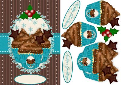Stylish Cupcake Christmas Quick Card