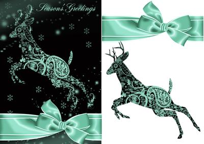 Stylish Modern Reindeer Christmas Quick Card