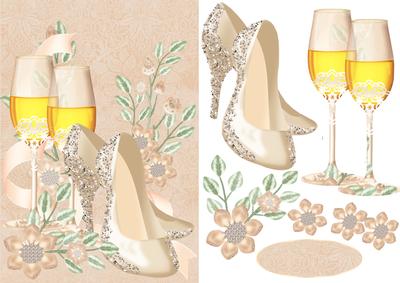 Birthday, Wedding or Anniversary Quick Card with Champagne