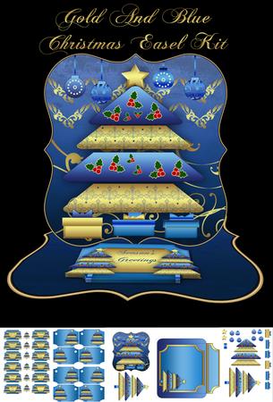 Blue and Gold Effect Holiday Tree Easel Kit