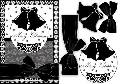 Christmas Bells Black and White Quick Card