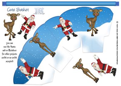 Santa and Reindeer Holiday Sweet / Gift Basket