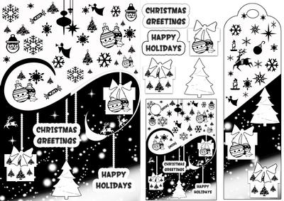 Black and White Christmas Quick Card and Bookmark