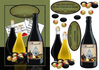 Birthday or Invitation Italian Themed Quick Card