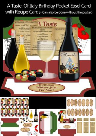 A Taste of Italy Birthday or Other Easel Card Kit