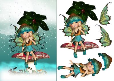 Cute Fantasy Fairy Birthday Greeting Card