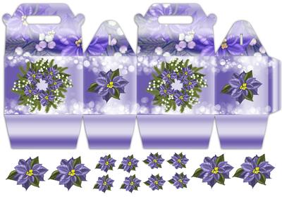 Mini Poinsettia Christmas Gift Box in Purple
