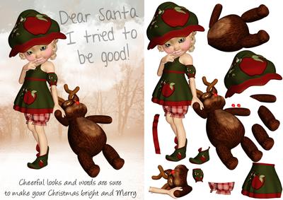 Retro Style Christmas Cute Quick Card